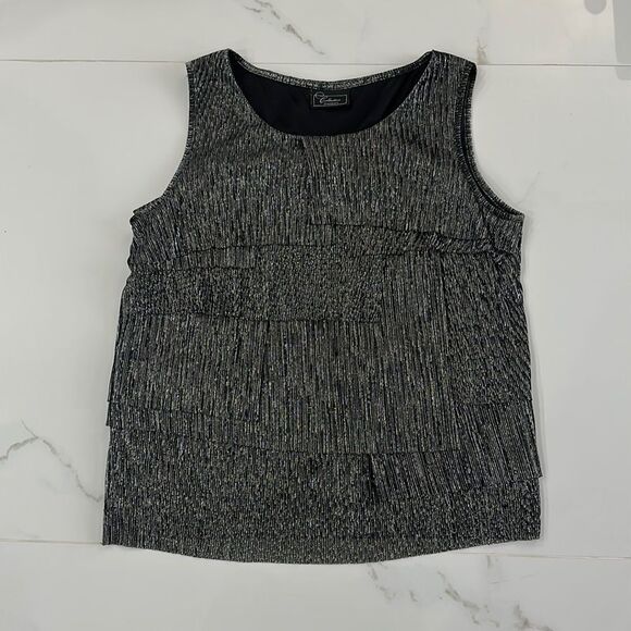 dressbarn Tops - Collection Dressbarn Women's Black/Sparkle Blouse Sleeveless Size 14w